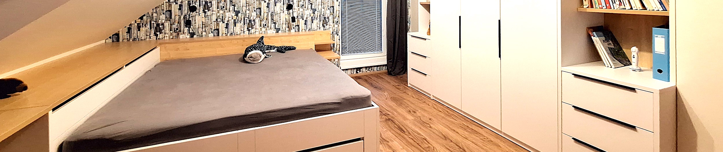 kompletní realizace dětský pokoj v podkroví na klíč